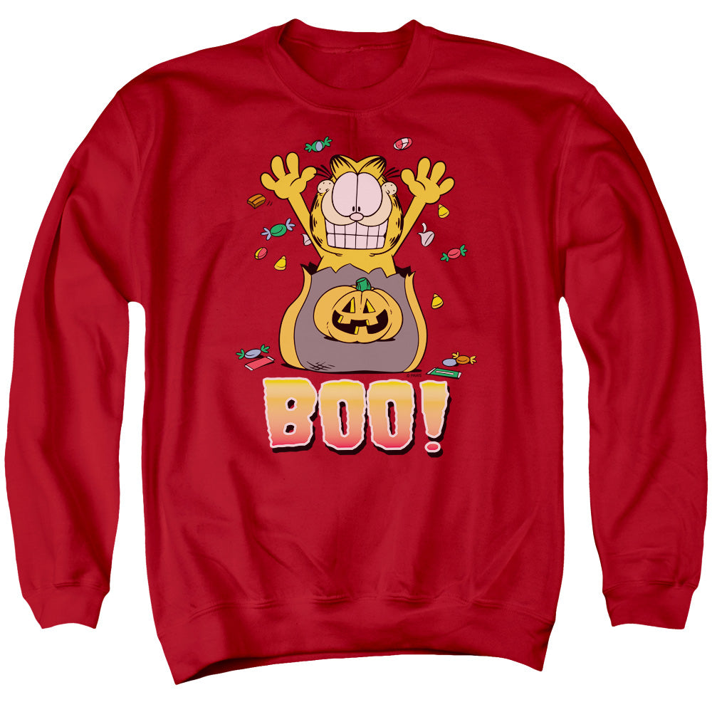 Garfield Boo! Mens Crewneck Sweatshirt Red