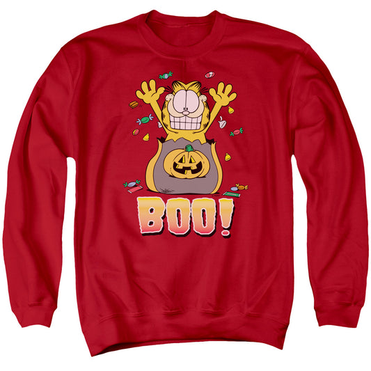 Garfield Boo! Mens Crewneck Sweatshirt Red