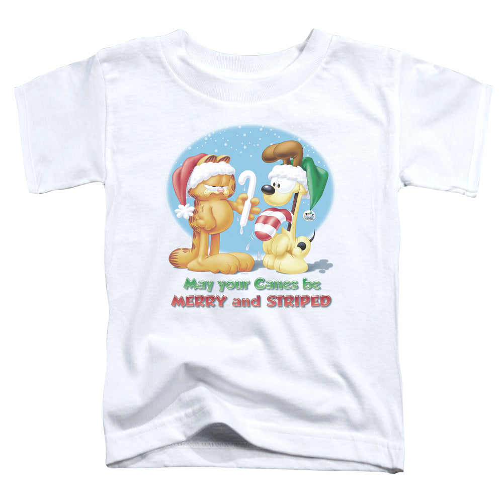 Garfield Merry and Striped Toddler Kids Youth T Shirt White