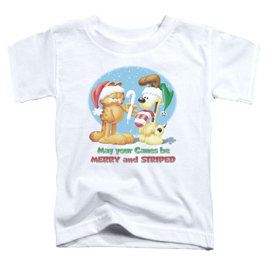 Garfield Merry and Striped Toddler Kids Youth T Shirt White