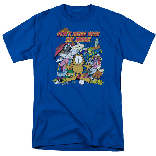 Garfield My Mess Mens T Shirt Royal Blue