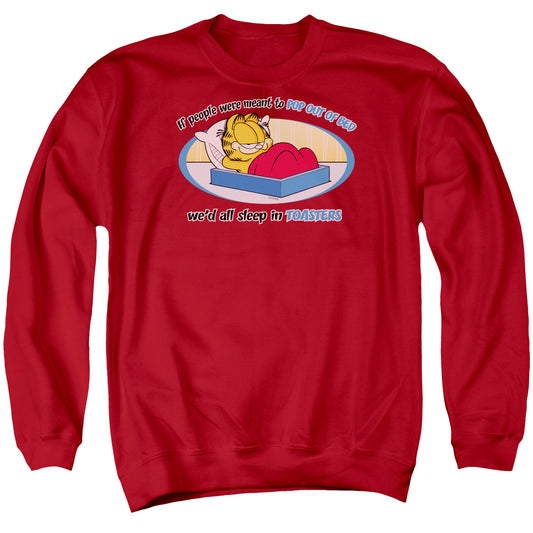 Garfield Pop Out of Bed Mens Crewneck Sweatshirt Red