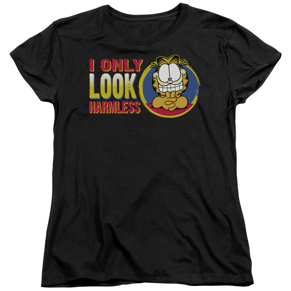 Garfield I Only Look Harmless Womens T Shirt Black
