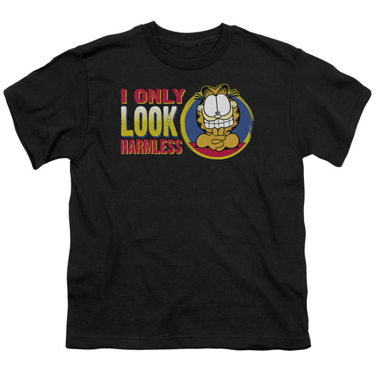 Garfield I Only Look Harmless Kids Youth T Shirt Black