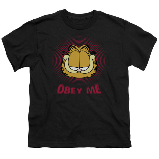 Garfield Obey Me Kids Youth T Shirt Black