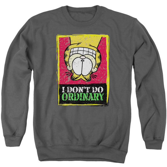 Garfield I Don't Do Ordinary Mens Crewneck Sweatshirt Charcoal