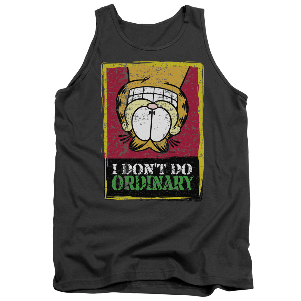 Garfield I Dont Do Ordinary Mens Tank Top Shirt Charcoal