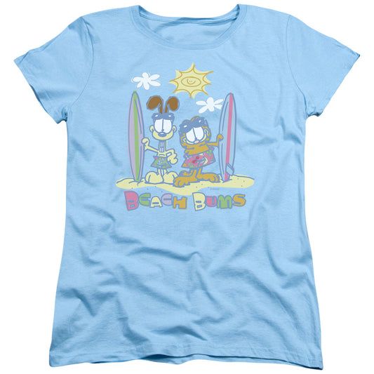 Garfield Beach Bums Womens T Shirt Light Blue