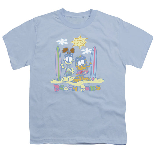 Garfield Beach Bums Kids Youth T Shirt Light Blue