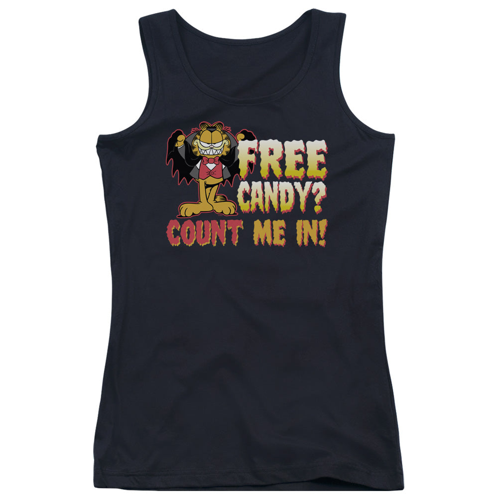 Garfield Count Me in Womens Tank Top Shirt Black