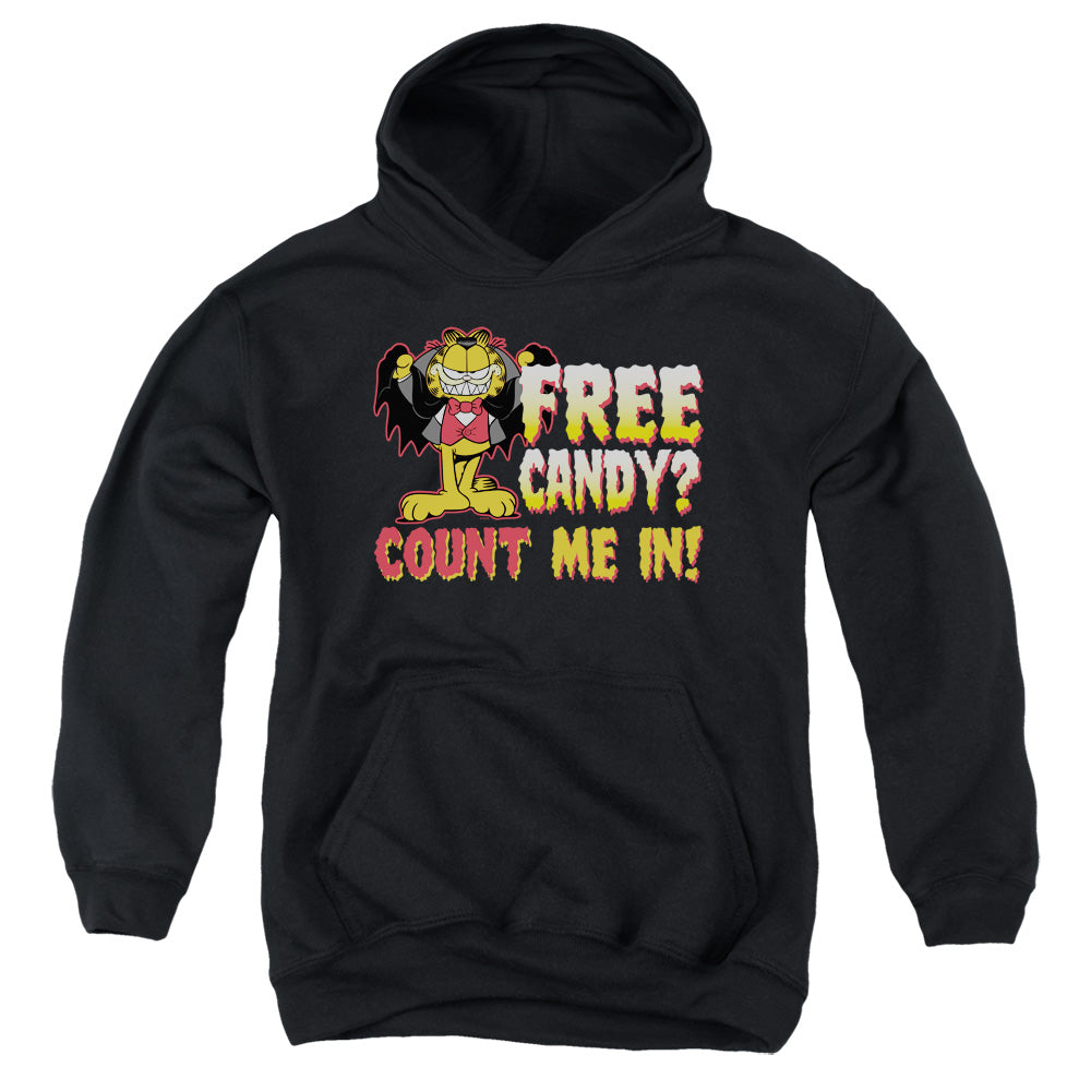 Garfield Count Me in Kids Youth Hoodie Black