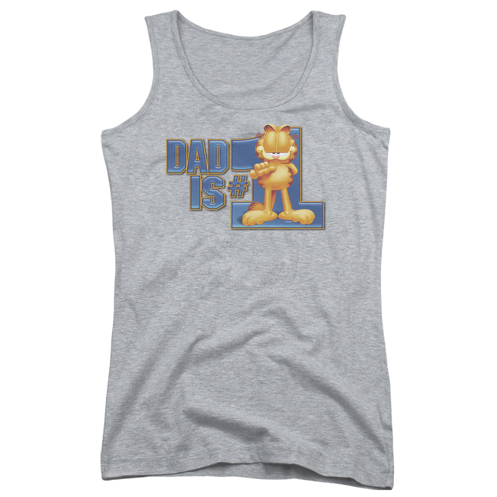 Garfield Dad is Number One Womens Tank Top Shirt Athletic Heather