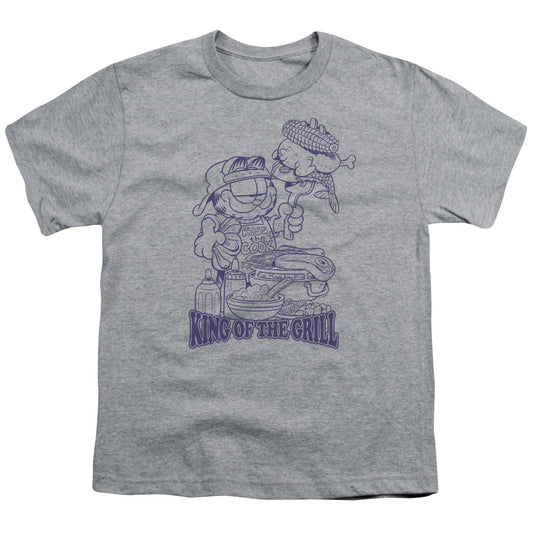 Garfield King of the Grill Kids Youth T Shirt Athletic Heather