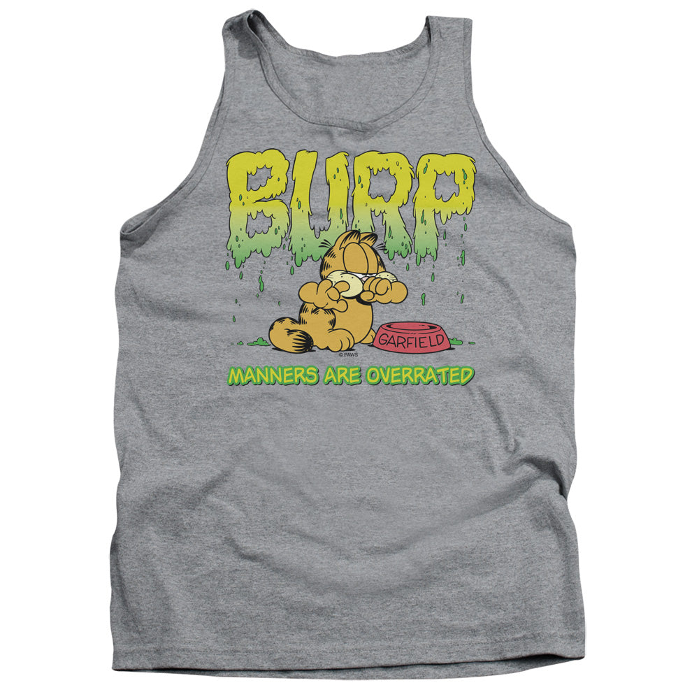 Garfield Manners Mens Tank Top Shirt Athletic Heather