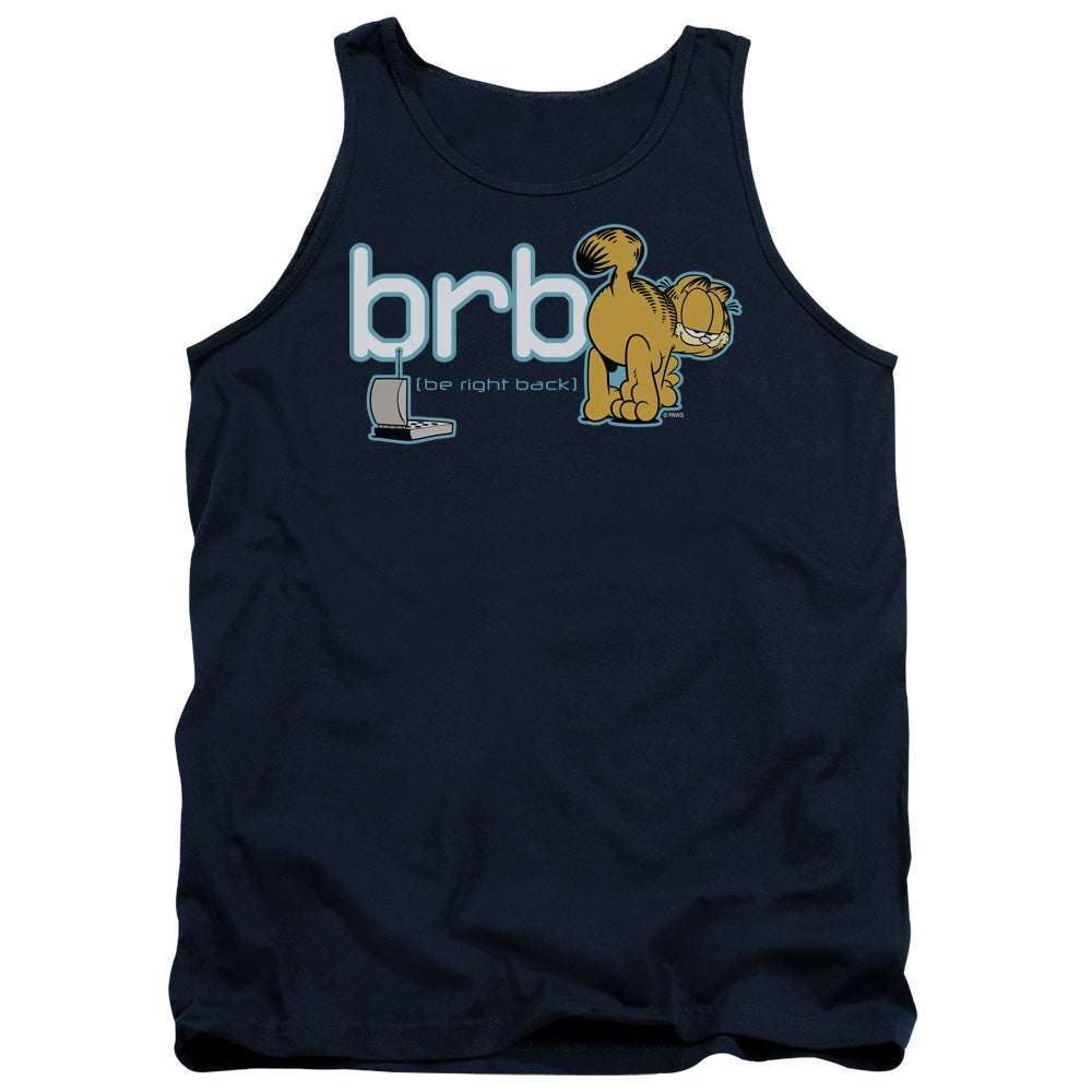 Garfield Be Right Back Mens Tank Top Shirt Navy