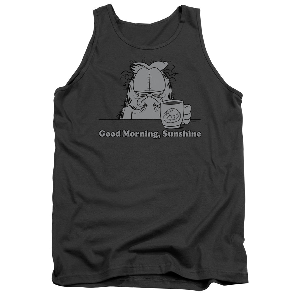 Garfield Good Morning Sunshine Mens Tank Top Shirt Charcoal