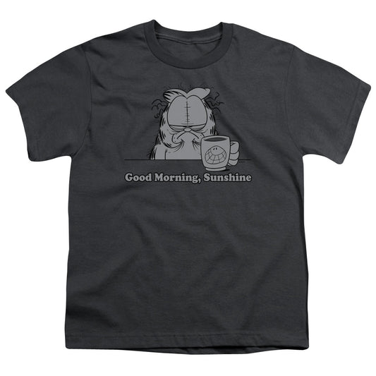 Garfield Good Morning Sunshine Kids Youth T Shirt Charcoal