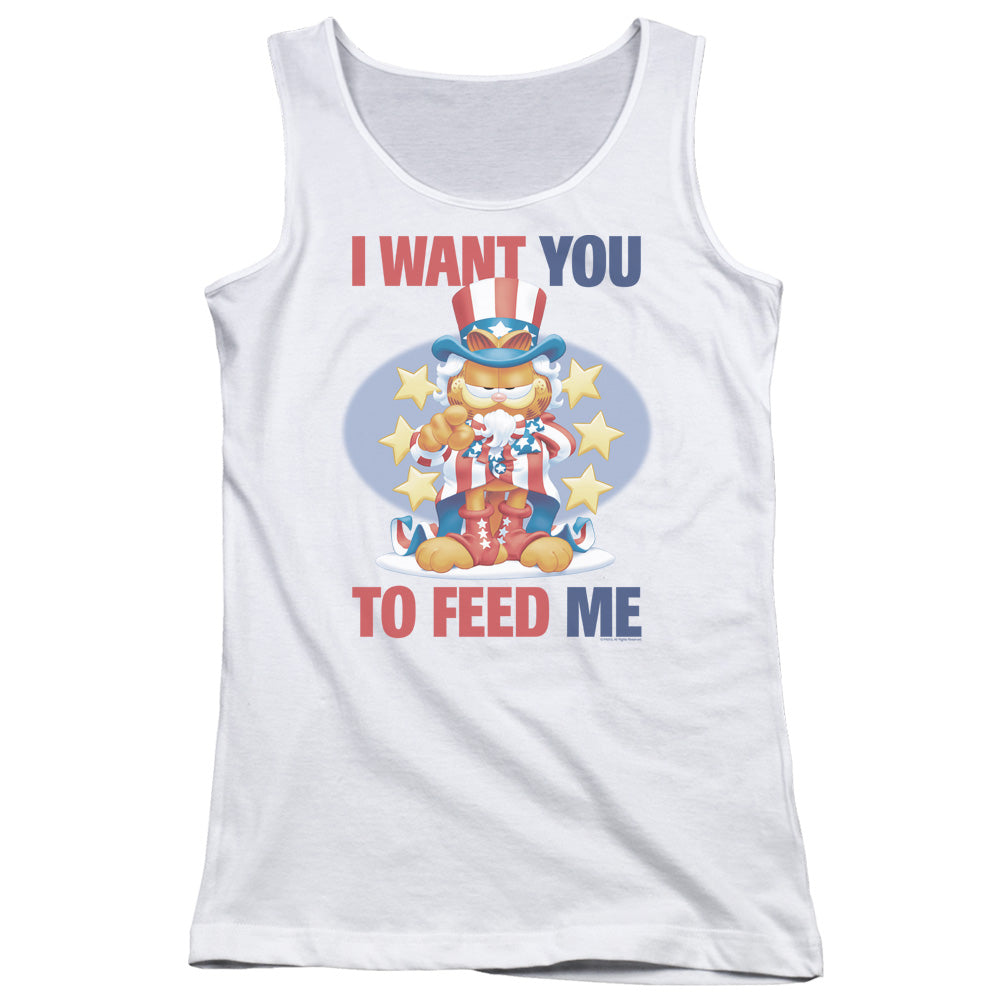 Garfield I Want You Womens Tank Top Shirt White