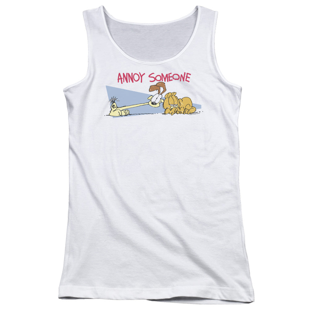 Garfield Annoy Someone Womens Tank Top Shirt White