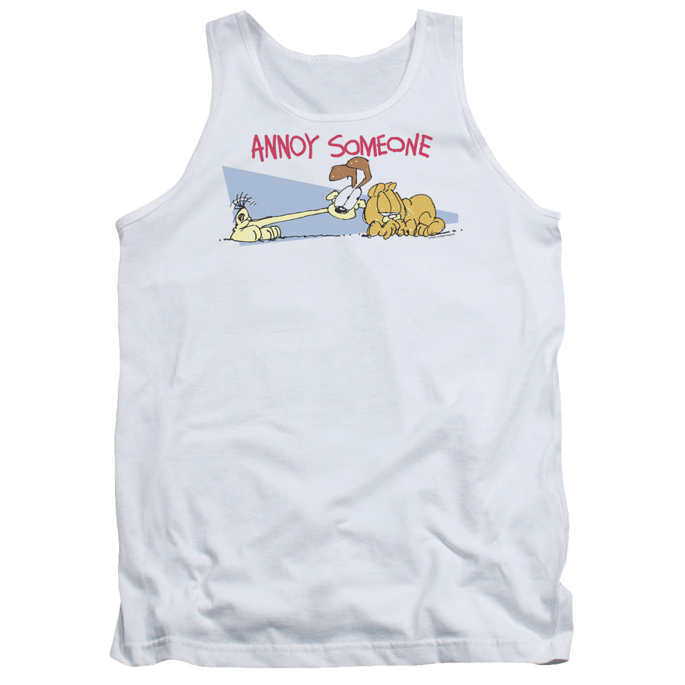 Garfield Annoy Someone Mens Tank Top Shirt White