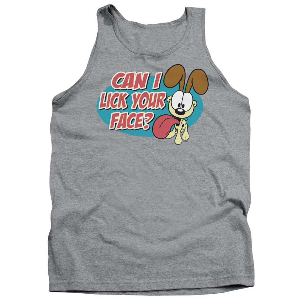 Garfield Question Mens Tank Top Shirt Athletic Heather