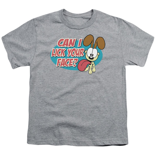 Garfield Question Kids Youth T Shirt Athletic Heather