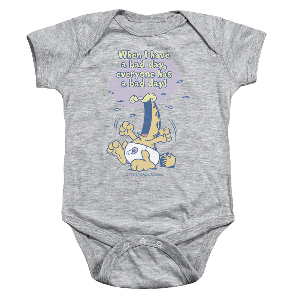 Garfield Bad Day Infant Baby Snapsuit Athletic Heather (24 Mos)