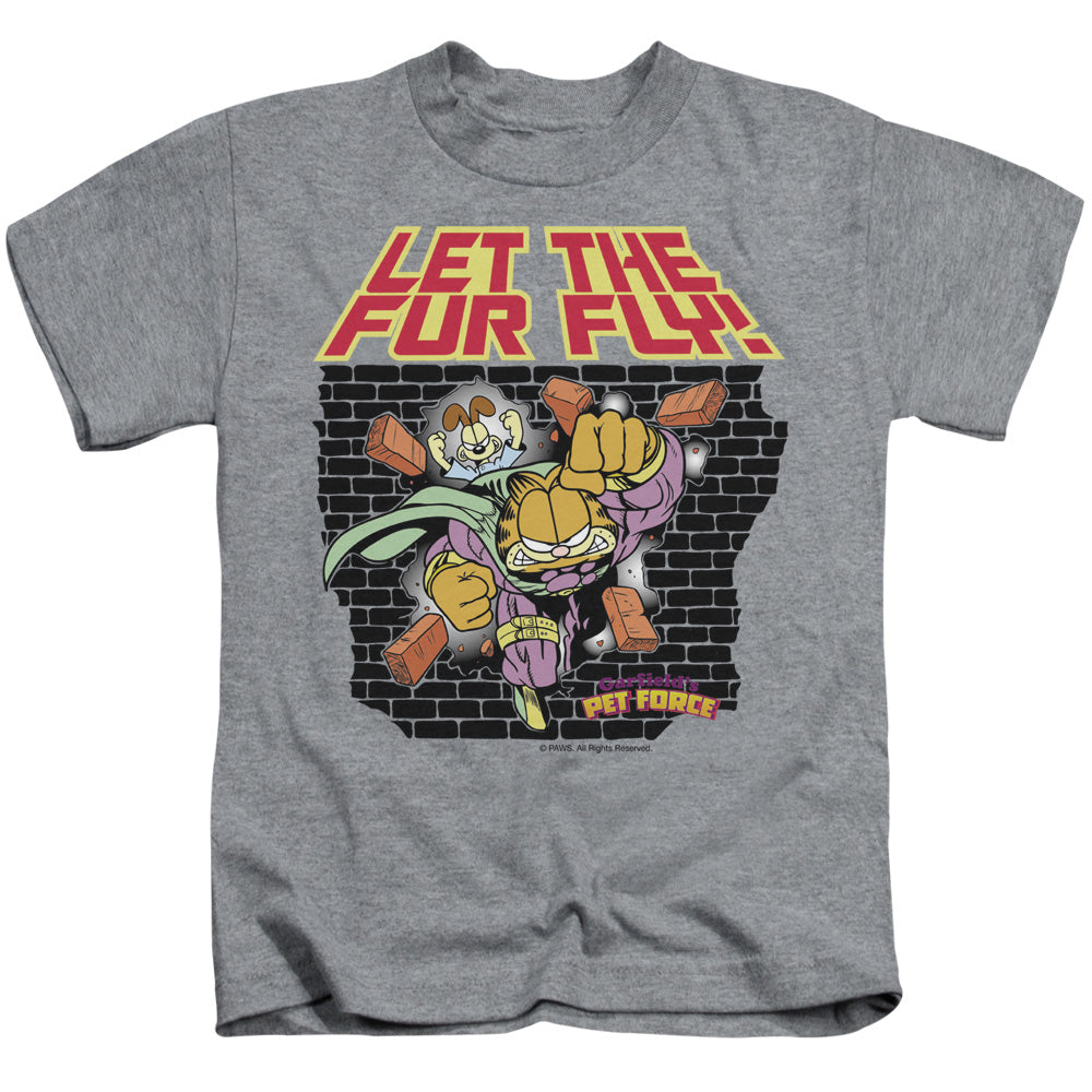 Garfield Let the Fur Fly Juvenile Kids Youth T Shirt Athletic Heather