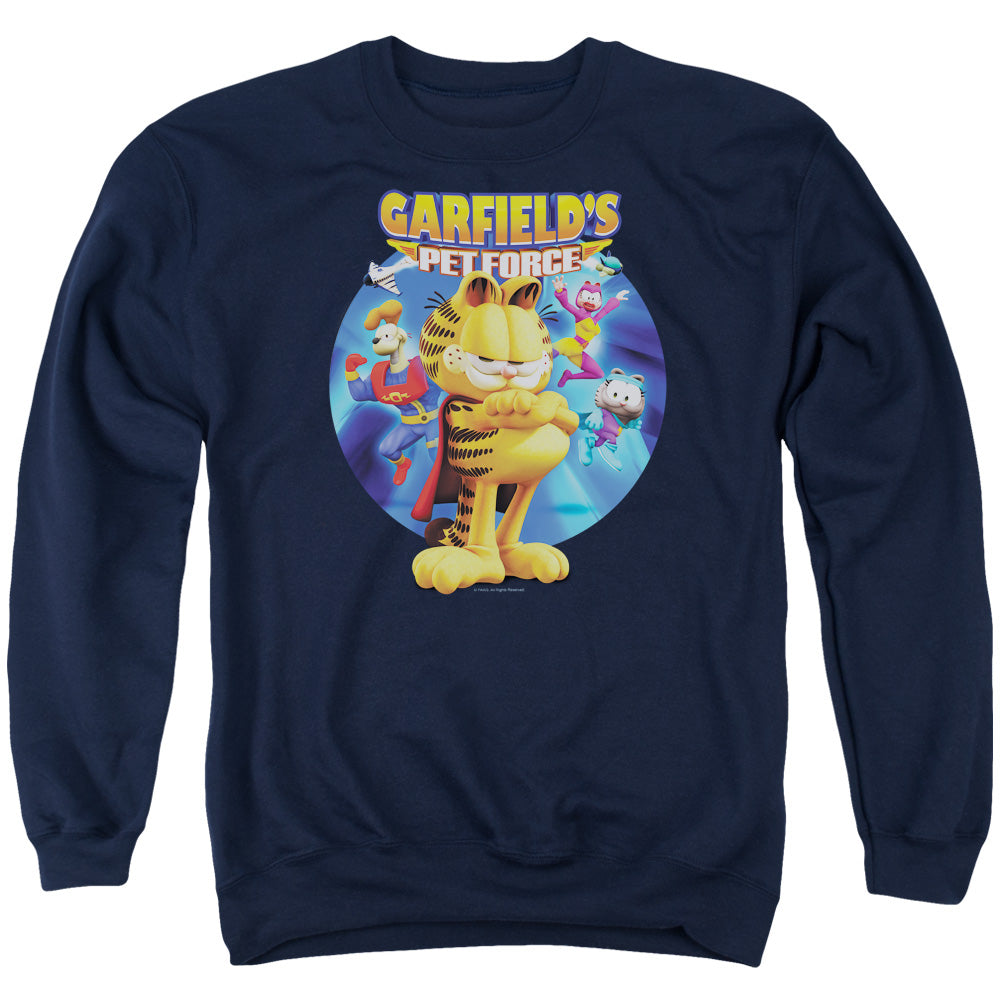 Garfield Dvd Art Mens Crewneck Sweatshirt Navy