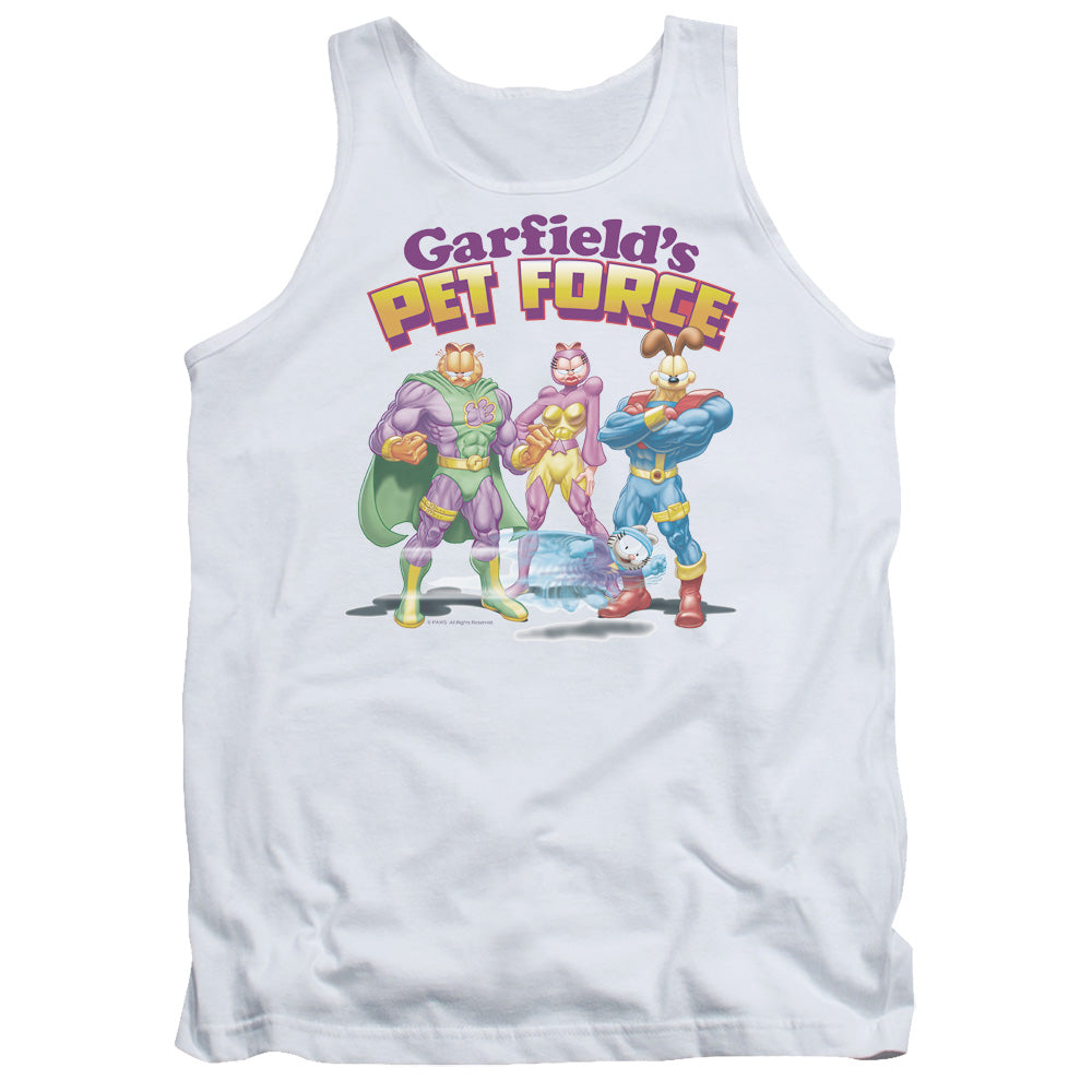 Garfield Heroes Await Mens Tank Top Shirt White