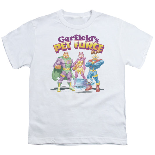 Garfield Heroes Await Kids Youth T Shirt White