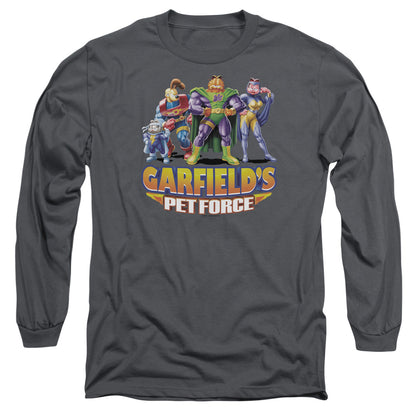 Garfield Beyond Mens Long Sleeve Shirt Charcoal Officially Licensed