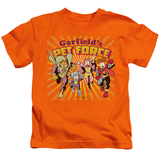 Garfield Pet Force Burst Juvenile Kids Youth T Shirt Orange
