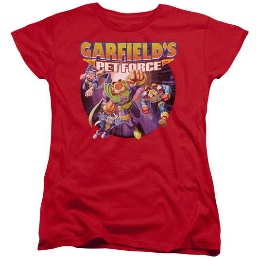 Garfield Pet Force Four Womens T Shirt Red