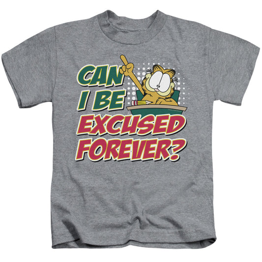 Garfield Excused Forever Juvenile Kids Youth T Shirt Athletic Heather