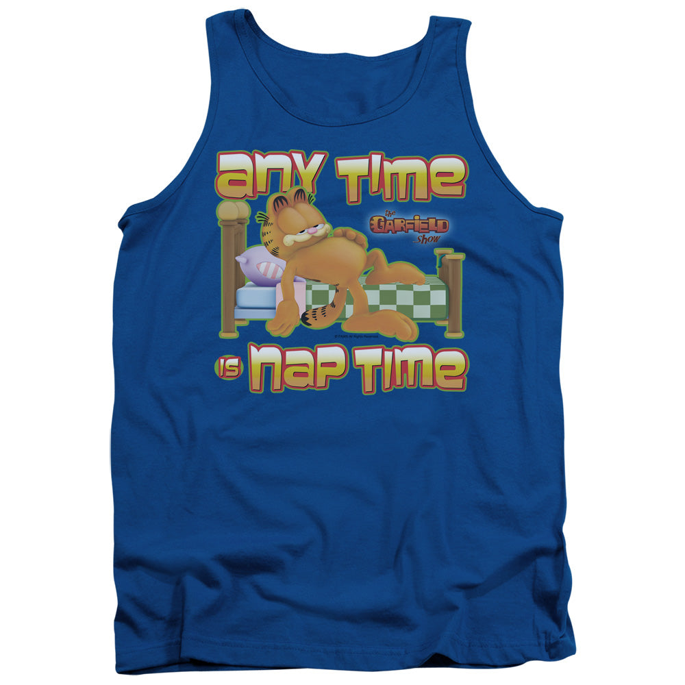 Garfield Nap Time Mens Tank Top Shirt Royal Blue