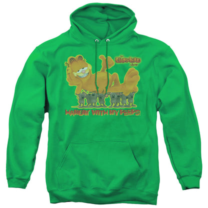 Garfield My Peeps Mens Hoodie Kelly Green