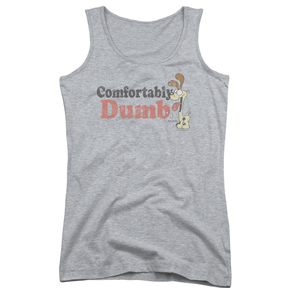 Garfield Comfortably Dumb Womens Tank Top Shirt Athletic Heather