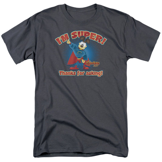 Garfield Im Super Mens T Shirt Charcoal