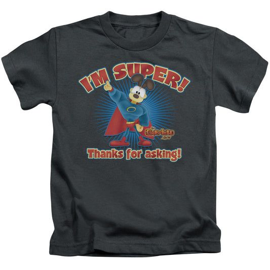 Garfield Super Juvenile Kids Youth T Shirt Charcoal