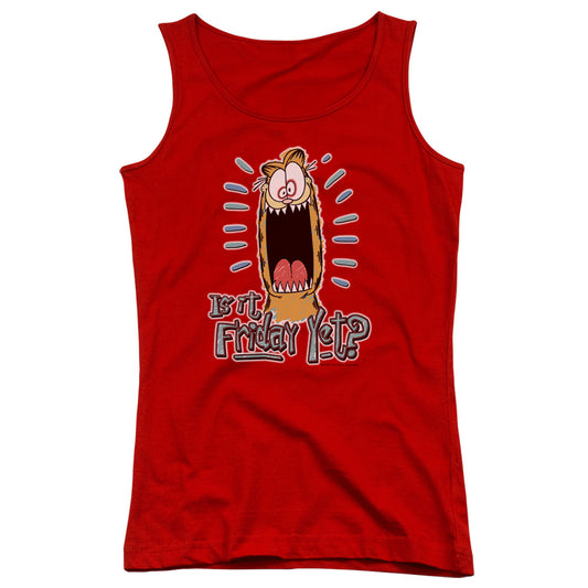 Garfield Friday Womens Tank Top Shirt Red