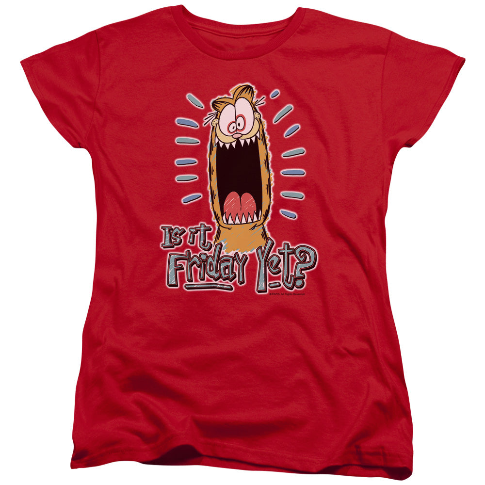 Garfield Friday Womens T Shirt Red