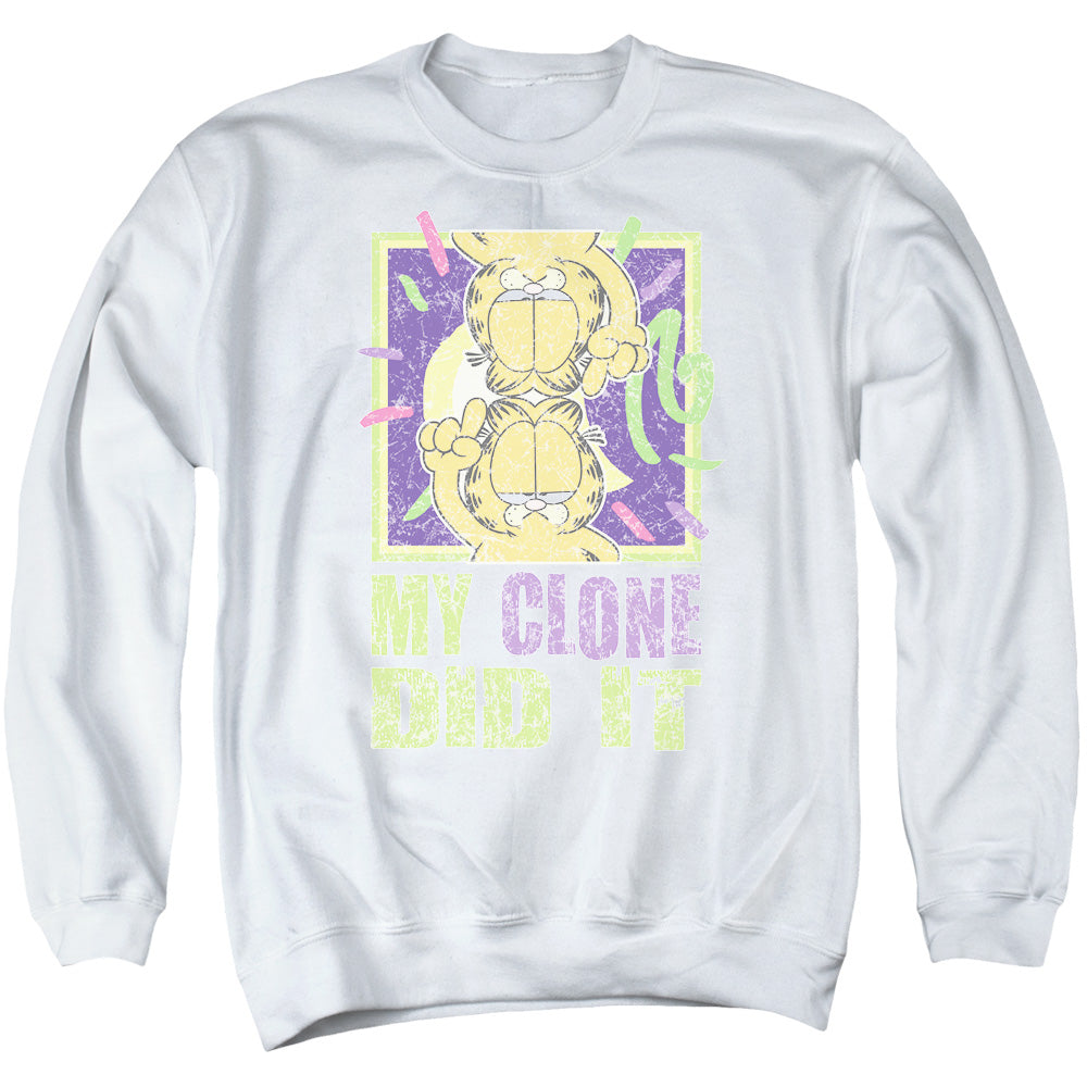 Garfield My Clone Did It Mens Crewneck Sweatshirt White