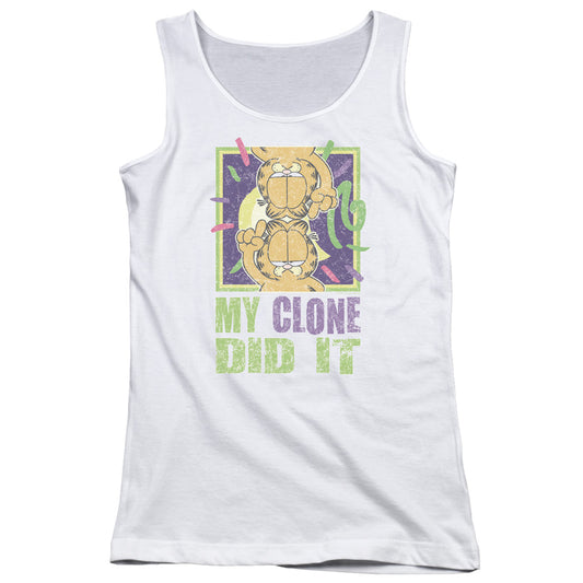 Garfield My Clone Did It Womens Tank Top Shirt White