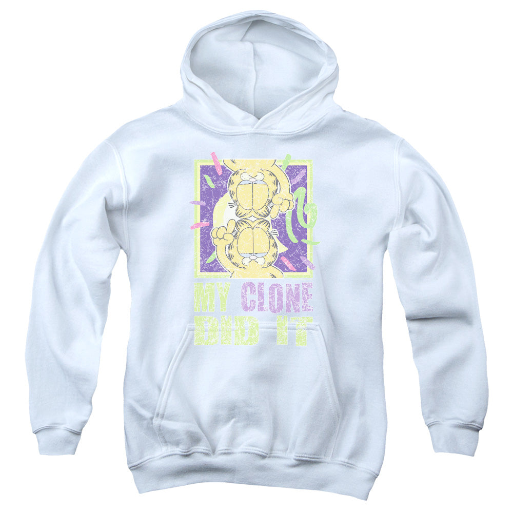Garfield My Clone Did It Kids Youth Hoodie White