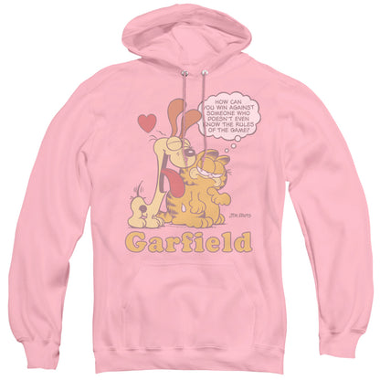 Garfield Cant Win Mens Hoodie Pink