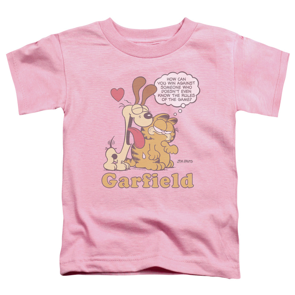 Garfield Cant Win Toddler Kids Youth T Shirt Pink