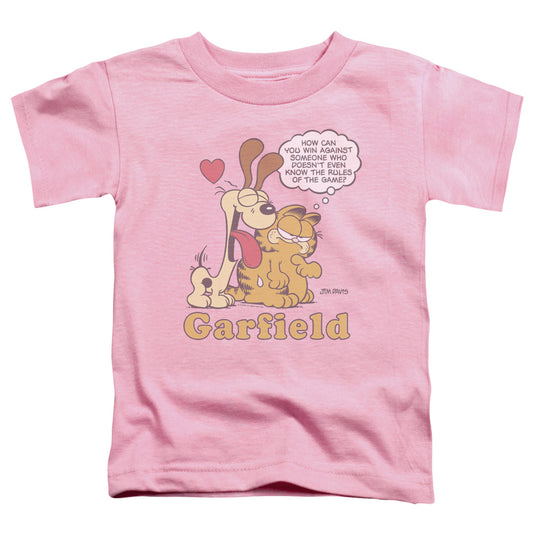 Garfield Cant Win Toddler Kids Youth T Shirt Pink