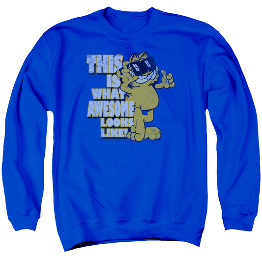 Garfield Awesome Mens Crewneck Sweatshirt Royal Blue