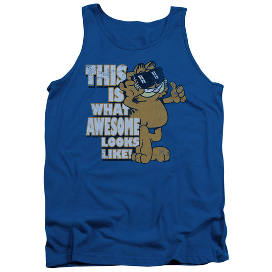 Garfield Awesome Mens Tank Top Shirt Royal Blue